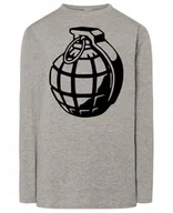 Koszulki męskie - Longsleeve męski fajny nadruk GRANAT r.M - miniaturka - grafika 1