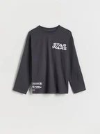 Koszulki dla chłopców - Reserved - Longsleeve Star Wars - ciemnoszary - miniaturka - grafika 1