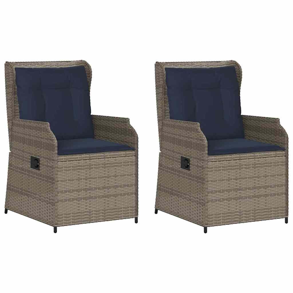 vidaXL Ławka ogrodowa 2 pcs Szary polirattan