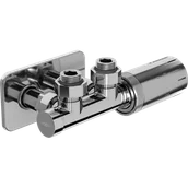 Zawory i kraniki - Mexen G05 zestaw termostatyczny kątowy z maskownicą S, Duplex, DN50, chrom - W907-958-910-01 - miniaturka - grafika 1