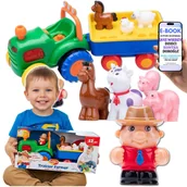Zabawki interaktywne dla dzieci - Muzyczny Traktor DUMEL Z Przyczepą i Zwierzątkami INTERAKTYWNY TRAKTOR Z DŹWIĘKIEM DLA CHŁOPCA WNUCZKA NA ŚWIĘTA + EBOOK-2 - miniaturka - grafika 1