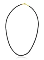 Naszyjniki - Naszyjnik Rzemień z okuciami - gruby - 24k złocenie - miniaturka - grafika 1