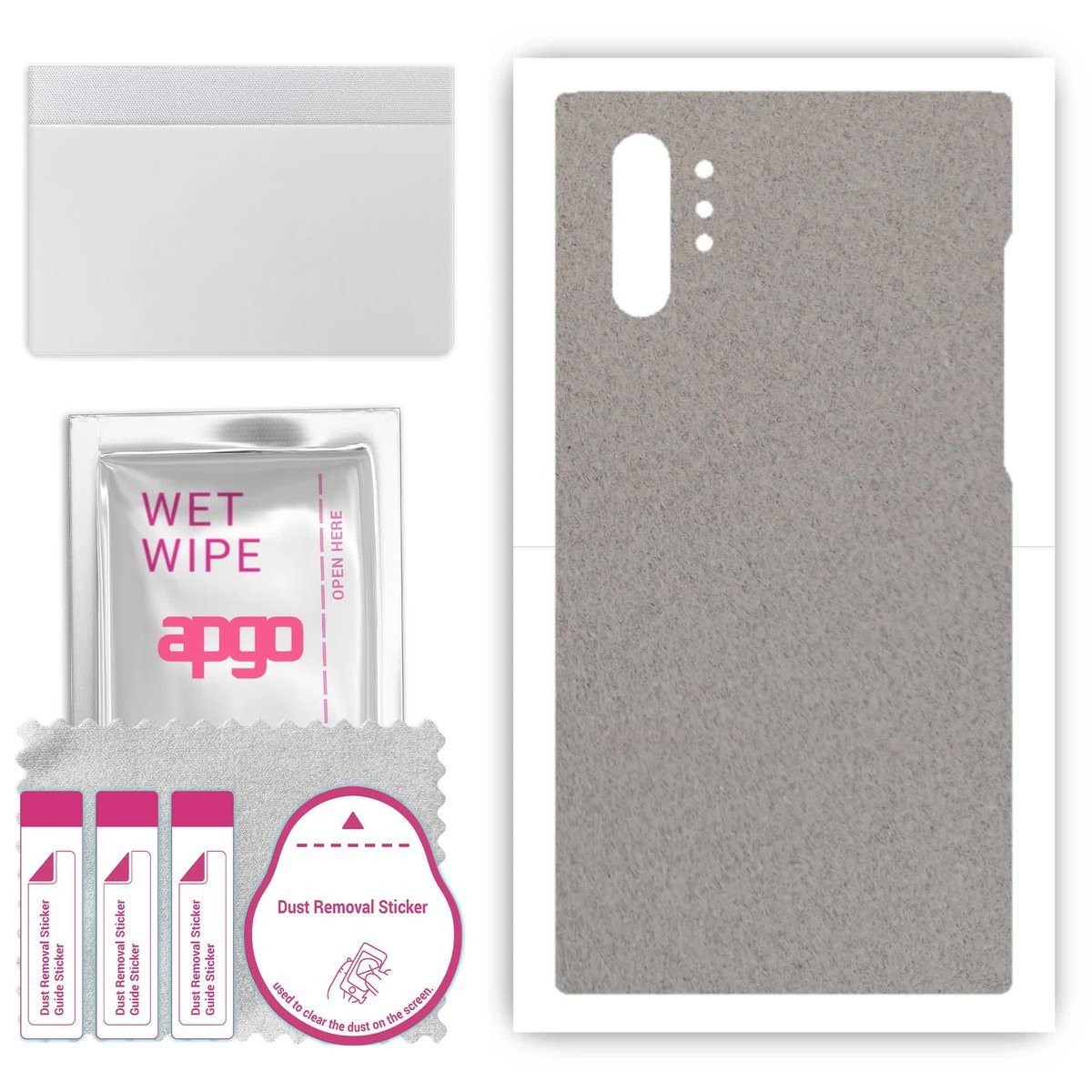 Folia naklejka skórka strukturalna na TYŁ Zamsz do Samsung Galaxy Note 10 Plus 5G - Zamsz Szary - apgo SKINS