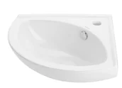 Umywalki - Umywalka ścienna Uptrend Corner 48x56 cm owalna biały połysk TR41196 - miniaturka - grafika 1