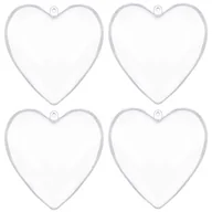 Bombki - Bombki akrylowe 8cm serce plastikowe decoupage zestaw 4 szt. - miniaturka - grafika 1