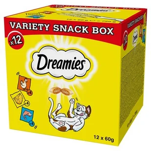 Dreamies Dreamies Mixbox kurczak ser łosoś) 12 x 60 g| Dostawa GRATIS od 89 zł + BONUS do pierwszego zamówienia - Przysmaki dla kotów - miniaturka - grafika 1