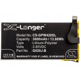 Cameron Sino Google Pixel 4 XL G020J-B 3600mAh 13.86Wh Li-Polymer 3.85V CS-GPW420SL - Baterie do telefonów - miniaturka - grafika 1