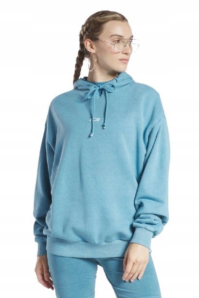 REEBOK BLUZA BAWEŁNIANA DAMSKA NIEBIESKA Z KAPTUREM L 10_6