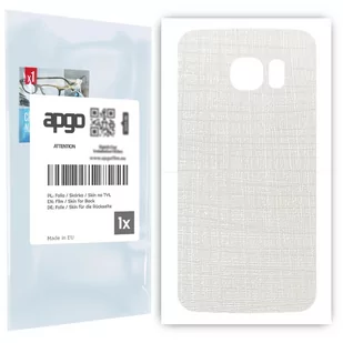 Folia naklejka skórka strukturalna na TYŁ do Samsung Galaxy S6 Edge SM-G925F -  Tkanina Biała - apgo SKINS - Folie ochronne do telefonów - miniaturka - grafika 1