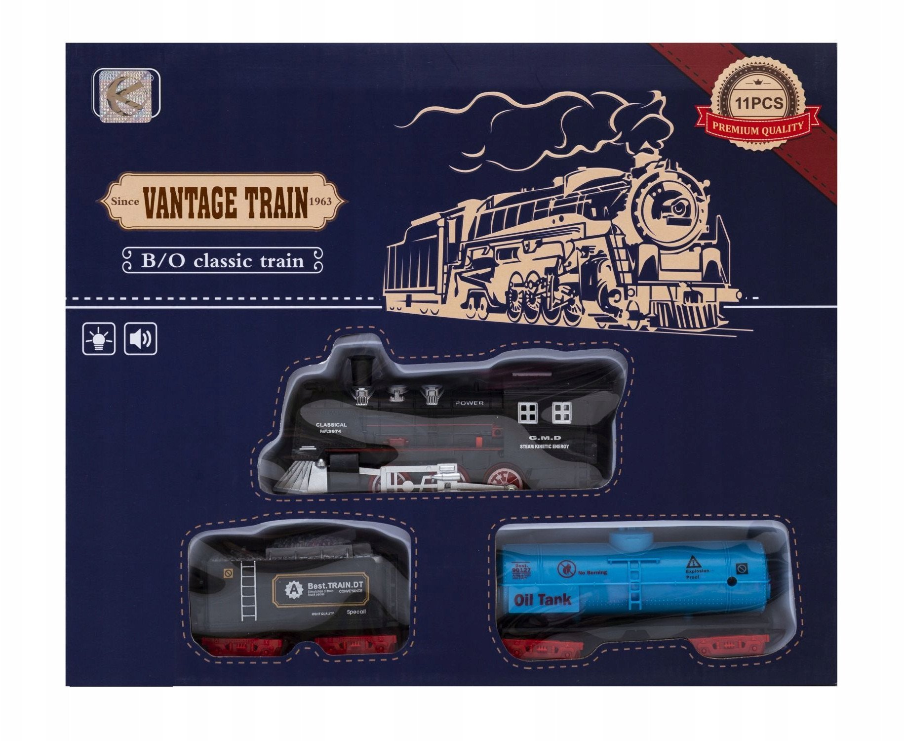 Kolejka z dźwiękiem i światłem zestaw 11 elementów