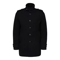 Płaszcze męskie - SELECTED HOMME BLACK Męski płaszcz Slhnoah W Coat B, Black/Pattern:twill, M - miniaturka - grafika 1