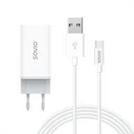 Ładowarki do telefonów - Ładowarka sieciowa 65W GaN LA-07 z kablem USB-A-USB typ C 1m, biała - miniaturka - grafika 1