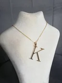Łańcuszki - naszyjnik łańcuszek z LITERKĄ K 45cm+ 5cm STAL - miniaturka - grafika 1
