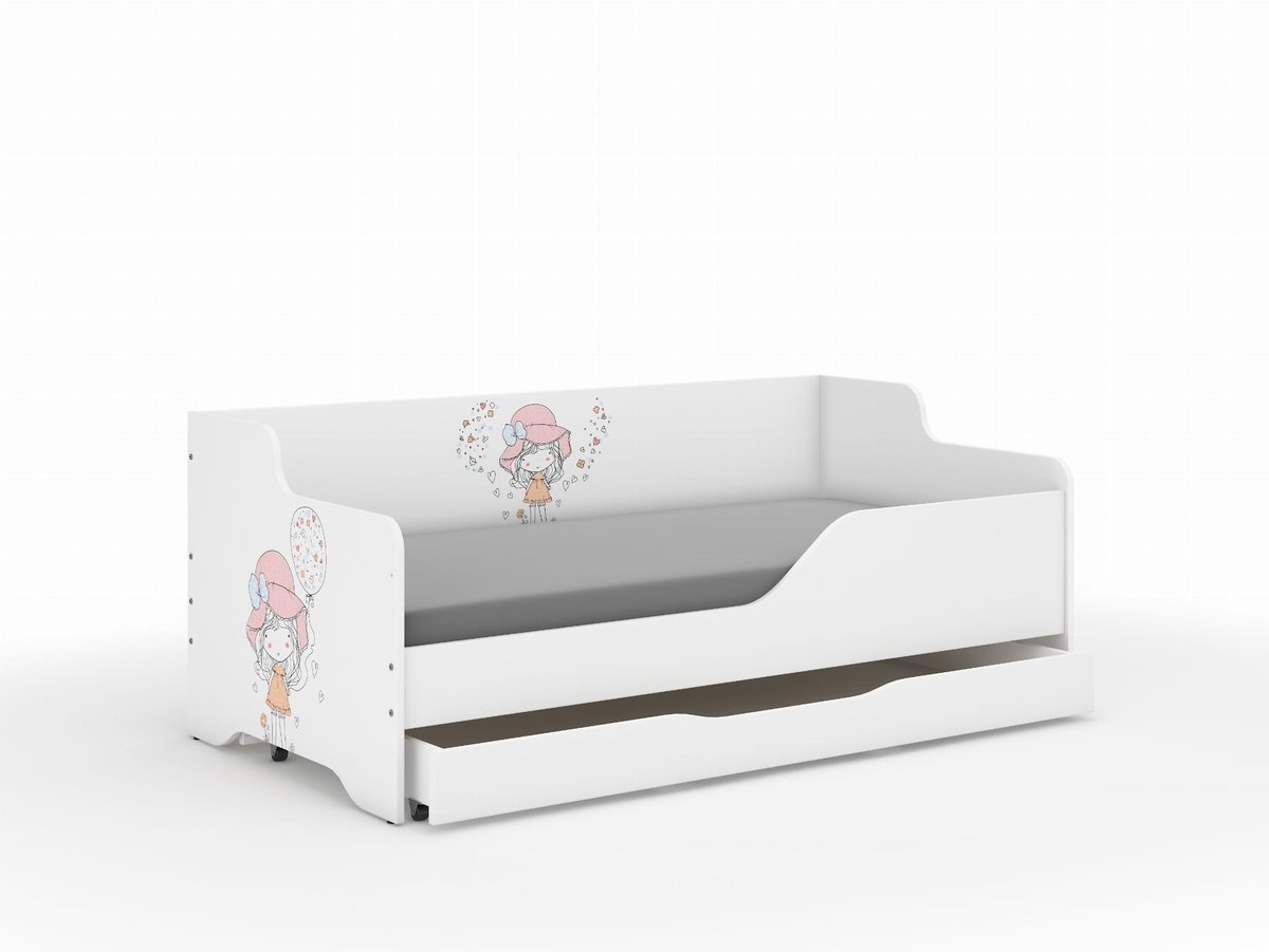Łóżko dziecięce LILU 160x80 DZIEWCZYNKA Z BALONIKIEM- kompet