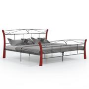 Łóżka - Rama łóżka, czarna, VidaXL, metalowa, 200x200 cm - miniaturka - grafika 1