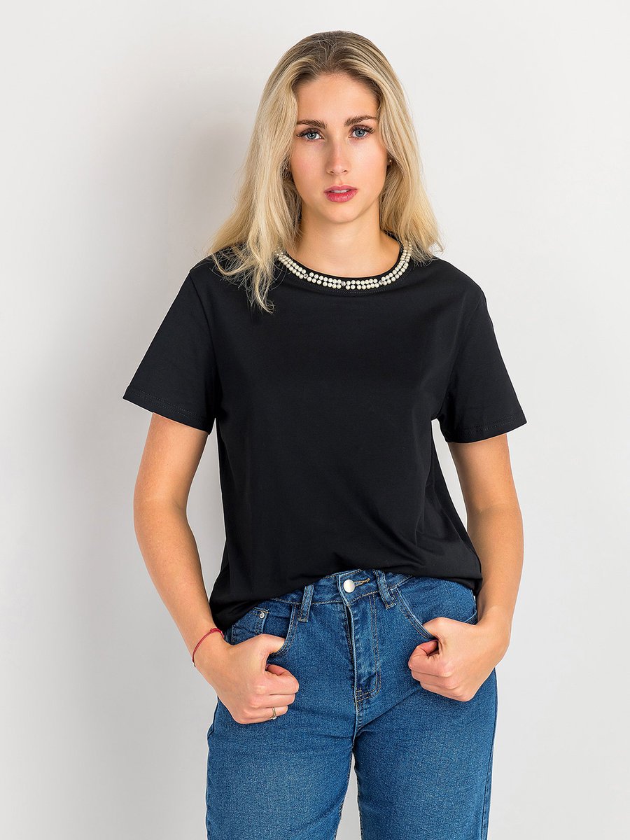 Bawełniana bluzka czarny L