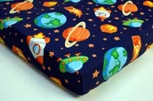 Prześcieradła dla dzieci - Prześcieradło bawełniane na gumkę 60x120- kosmos - miniaturka - grafika 1