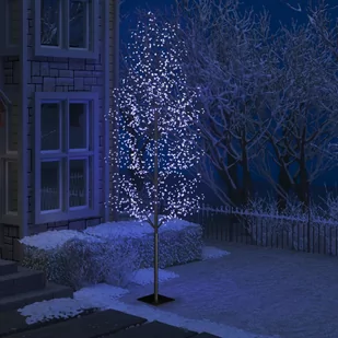 vidaXL Drzewko świecące na niebiesko, 1200 LED, kwiat wiśni, 400 cm - Oświetlenie świąteczne - miniaturka - grafika 1