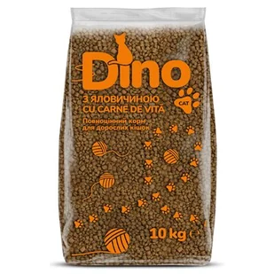 Karma dla kota DINO Wołowina 10 kg - Sucha karma dla kotów Karma dla kota DINO Wołowina 10 kg - Sucha karma dla kotów - miniaturka - grafika 1