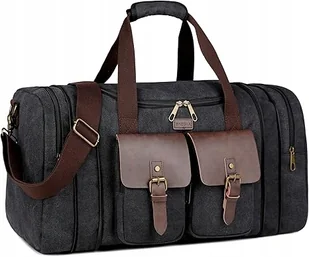 Torba podróżna Baosha Duża 45L Płócienna Jasnoczarna 60 x 25 x 30 cm - Torby podróżne - miniaturka - grafika 1