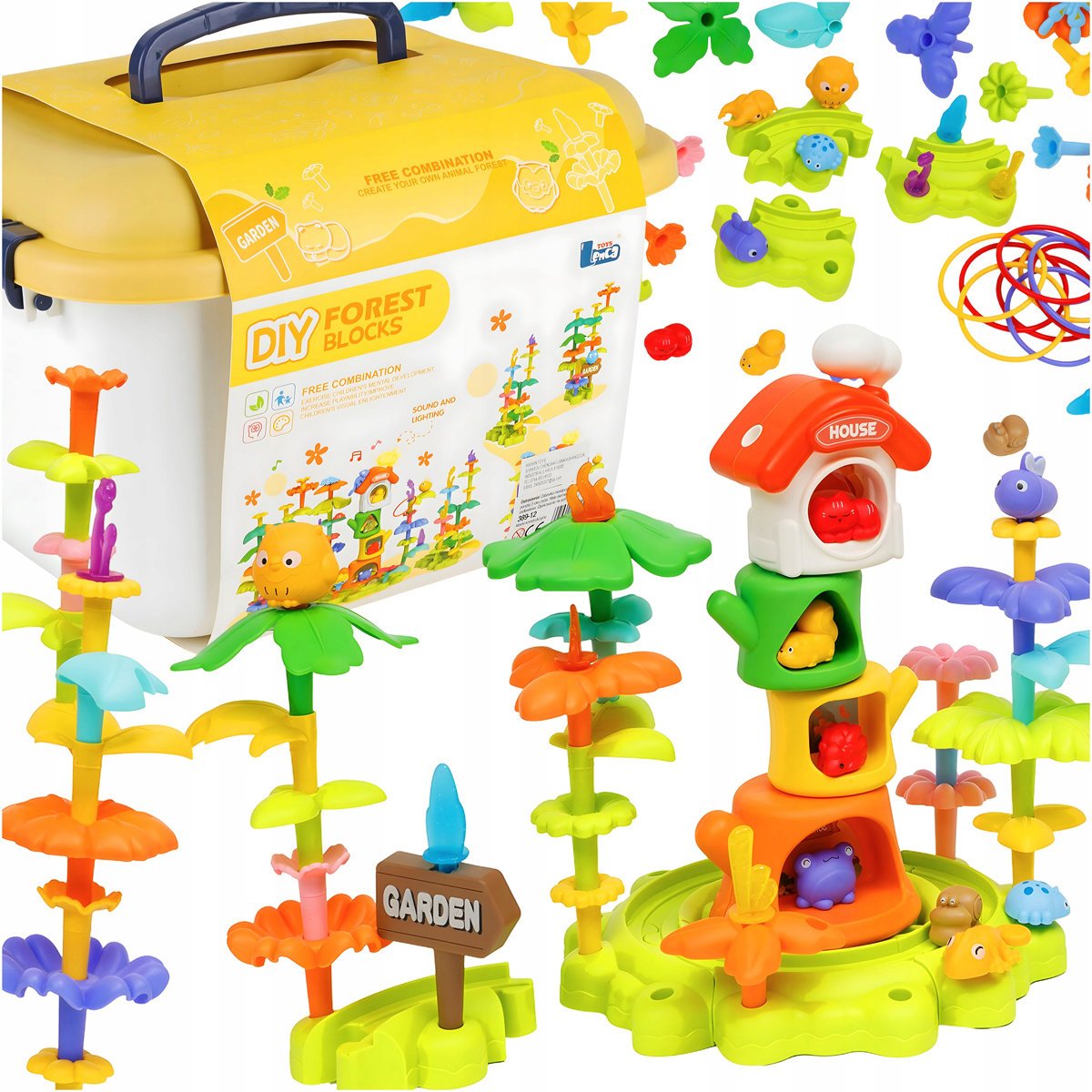 Klocki konstrukcyjne kwiaty DIY FOREST BLOCK ogród las 120 elementów 389-12