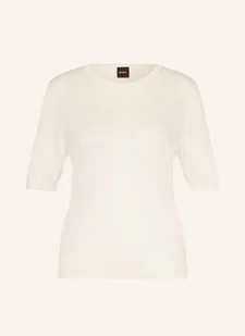 Boss Dzianinowa Koszulka Fiaffusa weiss - BOSS - Swetry damskie Boss Dzianinowa Koszulka Fiaffusa weiss - BOSS - Swetry damskie - miniaturka - grafika 1