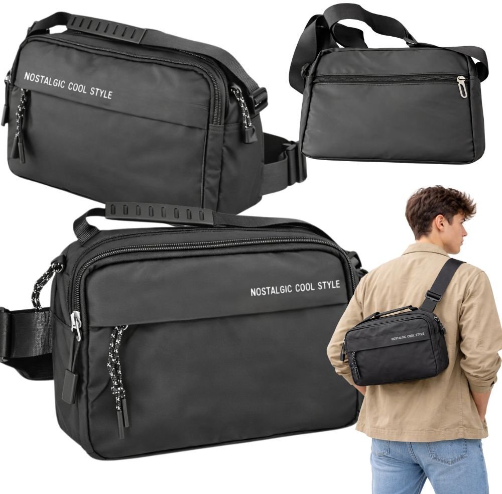 xxxxxxxxxxxxxxxx Verk Group Verk Nerka męska saszetka na ramię do ręki torba crossbody czarna regulacja