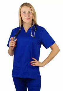 Bluza medyczna damska FLEX elastyczna kolor chabrowy XXS - Odzież medyczna - miniaturka - grafika 1