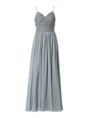 Sukienki - Sukienka wieczorowa dwukolorowa z ozdobnymi perełkami - miniaturka - grafika 1