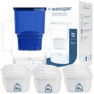 Dzbanki filtrujące - Dzbanek filtrujący szklany Wessper aquamax 3,3l + 10x Filtr Wessper aquamax - miniaturka - grafika 1