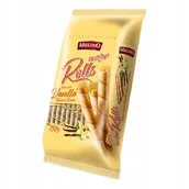 Batoniki - Mulino 150g Rurki waflowe z kremem o smaku waniliowym Rolls Wafer Vanilla - miniaturka - grafika 1
