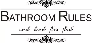 Napis na ścianę łazienka naklejka 120x60cm wybór koloru - Bathroom rules... 124 - Dekoracje domu - miniaturka - grafika 1