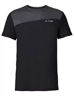 Koszulki męskie - Vaude męski T-shirt Men's Sveit T-Shirt, czarny/czarny, S, 40422 40422 - grafika 1