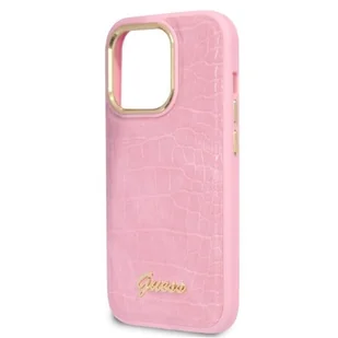 Guess GUHCP14LHGCRHP iPhone 14 Pro 6,1" różowy/pink hardcase Croco Collection - Etui i futerały do telefonów - miniaturka - grafika 6