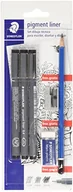 Długopisy - Staedtler 308 SBK3P2 Zestaw rysunków technicznych: 3 markery Pigment Liner, długopis, gumka i krawędzie tnące. - miniaturka - grafika 1