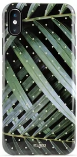 PURO Glam Tropical Leaves - Etui iPhone Xs Max (Brilliant Leaves) IPCX65TROPICAL1BLK - Etui i futerały do telefonów - miniaturka - grafika 1