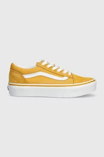 Buty dla dziewczynek - Vans tenisówki dziecięce Old Skool Platform kolor żółty - grafika 1