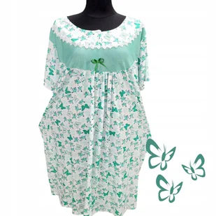 KOSZULA NOCNA BAWEŁNA 100% MOTYLKI prezent krótki rękaw 50 52 6XL 7XL - Bielizna nocna KOSZULA NOCNA BAWEŁNA 100% MOTYLKI prezent krótki rękaw 50 52 6XL 7XL - Bielizna nocna - miniaturka - grafika 1