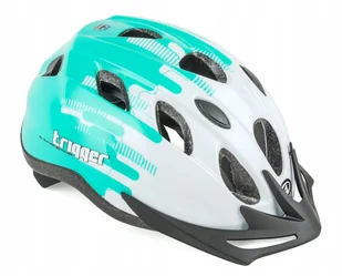 Kask rowerowy Author Trigger 54-58 Inmold Dziecięcy biało turkusowy - Kaski rowerowe - miniaturka - grafika 1