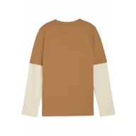 Odzież sportowa dziecięca - Młodzieżowa warstwowa koszulka MID90s z długim rękawem PUMA Melted Caramel Brown - miniaturka - grafika 1