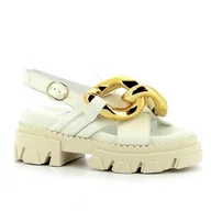 Sandały damskie - Sandały beżowe na platformie CARINII - Carinii - miniaturka - grafika 1