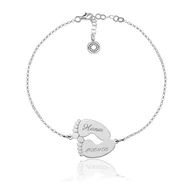 Bransoletki - Srebrna bransoletka Elsie - Stópki dla Mamy grawer - miniaturka - grafika 1