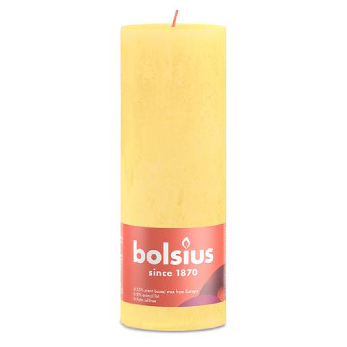 Bolsius Rustik świeca filarowa słoneczna żółta 190/68mm