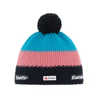 Czapki damskie - Czapka zimowa z wełną merino Eisbar Star Pompon MU SKA black/pink/blue - ONE SIZE - miniaturka - grafika 1
