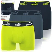 Majtki damskie - Puma Bokserki Męskie Lime Blue Bawełna 3 Pak Rozmiar S - miniaturka - grafika 1