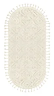 Dywany - Dywan z frędzlami owalny Malmo biały 60 x 120 cm - miniaturka - grafika 1
