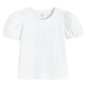 Bluzki dla dziewczynek - Cool Club, Bluzka dziewczęca z krótkim rękawem, biała - miniaturka - grafika 1