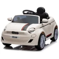 Pojazdy elektryczne dla dzieci - Samochód dla dziecka SUN BABY Fiat 500 Kremowy - miniaturka - grafika 1