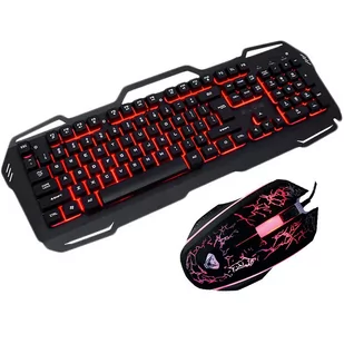 Zestaw dla gracza podświetlana klawiatura Blow RED COLD STEEL + mysz - Zestawy myszka + klawiatura - miniaturka - grafika 1