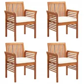 Poduszki ogrodowe - Krzesła ogrodowe z poduszkami, 4 szt., lite drewno akacjowe - miniaturka - grafika 1